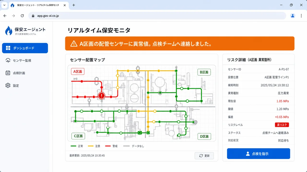 保安エージェント の画面UIイメージ